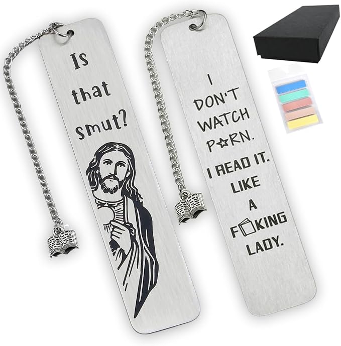 Funny Metal Book Markers Gift, with 100 Pcs Book Page Marker Unique Gifts for Women for Men is that Smutt Jesus Book Marks for Book Lovers Gifts for Friend