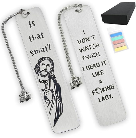 Funny Metal Book Markers Gift, with 100 Pcs Book Page Marker Unique Gifts for Women for Men is that Smutt Jesus Book Marks for Book Lovers Gifts for Friend