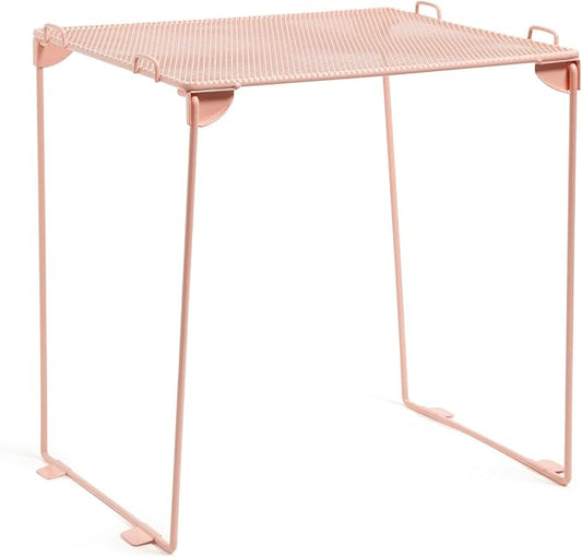 U Brands Mesh Locker Organizer Shelf, 11" x 10" x 12", Peachy Pink, Back to School Essentials, Stackable, Fits Standard Size School Lockers