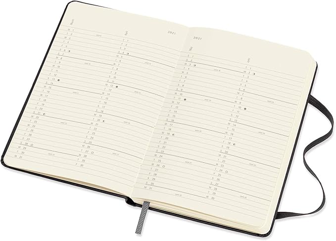 Moleskine 18 Month 2021 Monthly Planner, Hard Cover, Pocket (3.5" x 5.5") Black (DHB18MN2Y21)