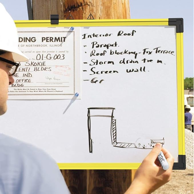 Quartet Dry Erase Whiteboard, Magnetic White Board, 6' x 4', Aluminum Frame, Industrial Yellow (724127)