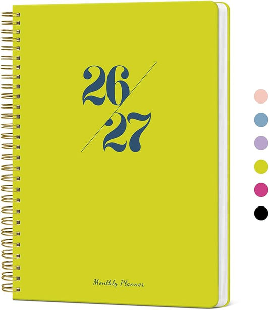 Monthly Planner 2026-2027, 18 Months Calendar Planner 2026-2027, Runs from July 2026 - December 2027, 7" x 10", Perfect for School Office Home Planning - Lemon Yellow