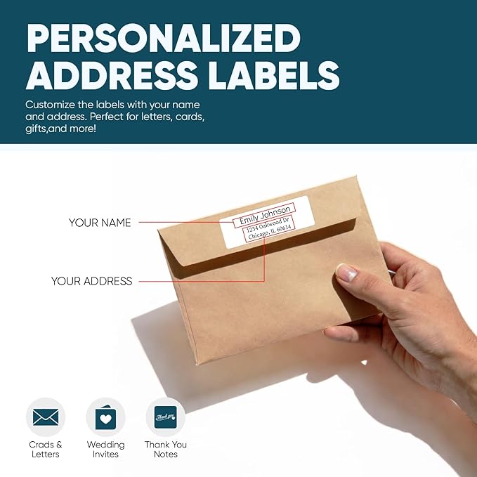 PUQU 30x70mm Direct Thermal Sticker Labels, Self-Adhesive All-Purpose Label Maker Tape, Compatible with AQ Series Label Printer, Refills Standard Laminated Office Labeling, 1 Roll of 110 Labels
