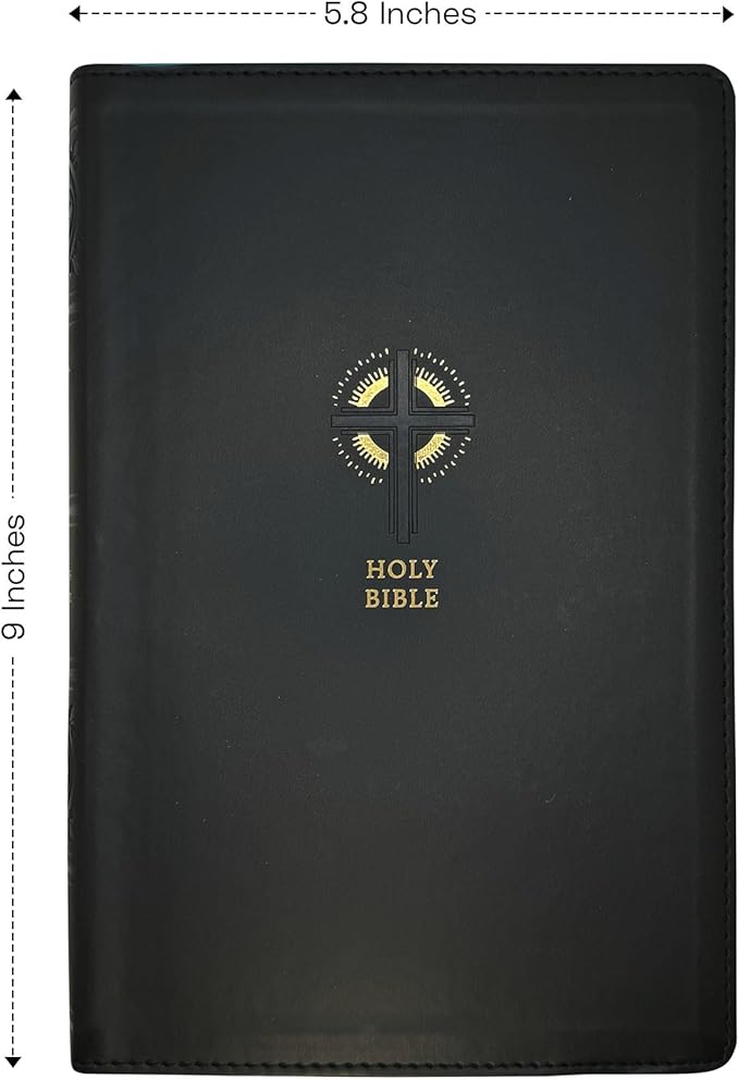 Personalized NRSV Sacraments of Initiation Edition Bible Faux Leather Medium Print Size | Custom with Name, Date or Text | Gift for Catholic and Religious Celebrations | Black
