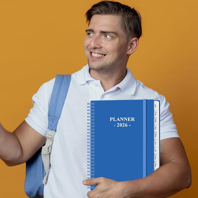 2026 Planner - 8.5" x 11" Planner 2026 from January 2026 to December 2026, Large Weekly Monthly Planner 2026 with 12 Monthly Tabs, Inner Pocket, Blue