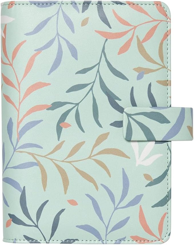Filofax Botanical Organizer, Personal Size, Mint - Smooth, Leather-Look, Six Rings, Week-to-View Calendar Diary, Multilingual, 2025 (C022648-25)