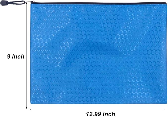 Mity rain 10Pcs Waterproof Zipper File Bags-A4 Size Oxford Office Filing Documents Storage Folder, Cosmetics Offices Supplies Travel Accessories Pouch- 10 Colors