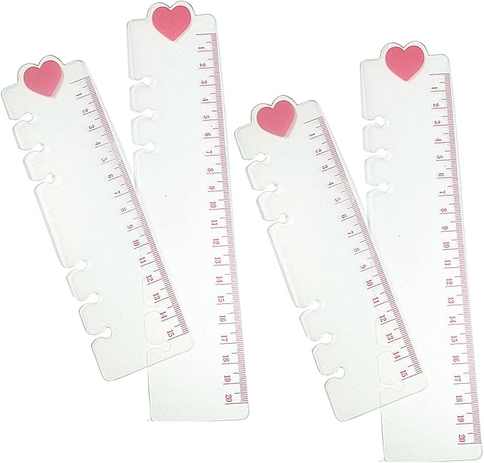 4Pcs Clear Frosted A5 A6 Page Marker Page Finder Ruler Plastic Bookmark Rulers Loose Leaf Ruler Measuring Ruler for A5 Size 6-Hole Binder Notebook