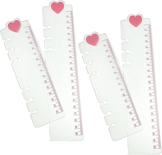 4Pcs Clear Frosted A5 A6 Page Marker Page Finder Ruler Plastic Bookmark Rulers Loose Leaf Ruler Measuring Ruler for A5 Size 6-Hole Binder Notebook
