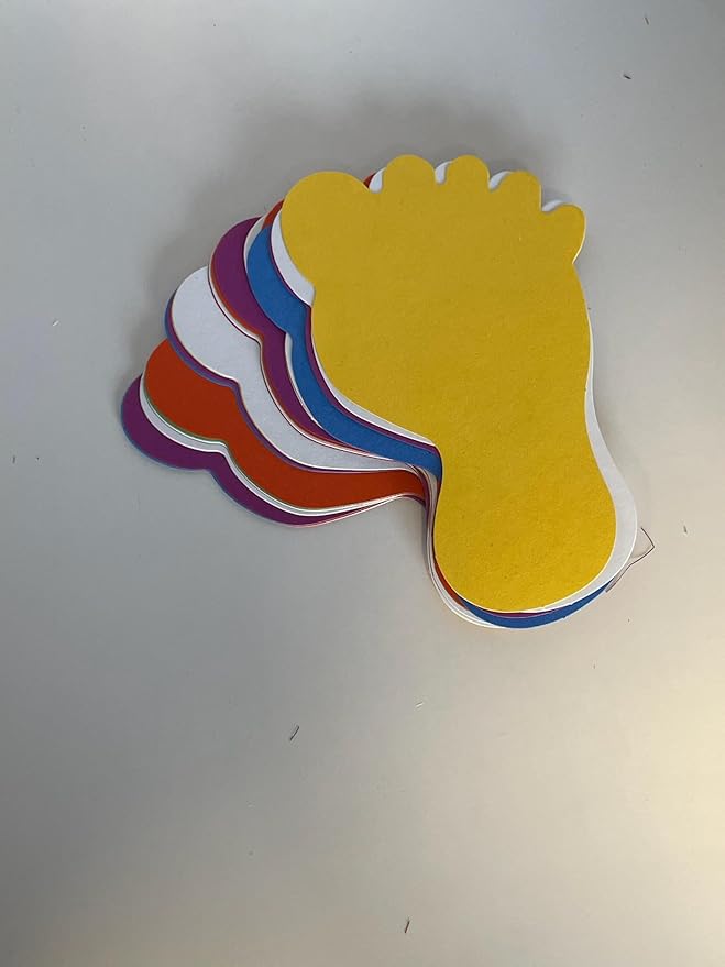 Foot Large Assorted Color Creative Cut-Outs 31 pcs 5.5in Classroom Footprint Crafts FEET Decorations Holiday Bulletin Boards Kids School Craft Projects Teacher Supplies Made in USA