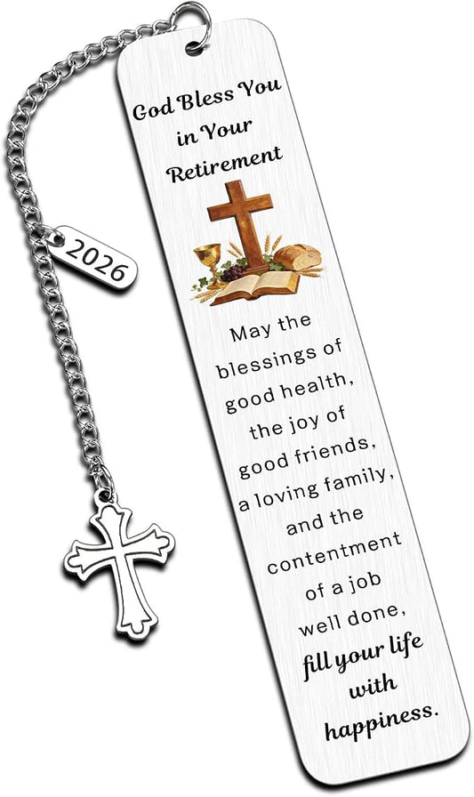 Christian Retirement Gifts for Women Men 2026, Blessings Bookmarks Happy Retirement Gifts for Women Men, Religious Going Away Leaving Farewell Gift for Coworkers Friends Teachers Pastors Retired
