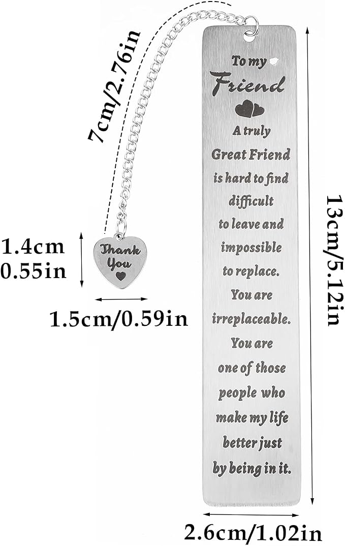 Best Friend Bookmark Gifts for Women Book Lover Metal Book Mark for Reading Graduation Best Friend Birthday Gift for Women Long Distance Friendship for Bestfriend Coworker Bestie BFF Bookish