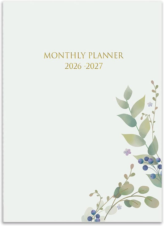 2026-2027 Monthly Planner - Month Calendar from July 2026 - December 2027, Monthly Planner 2026-2027 Easy to Organize Your Daily Life, 5.8" x 8.25", Green Leaf