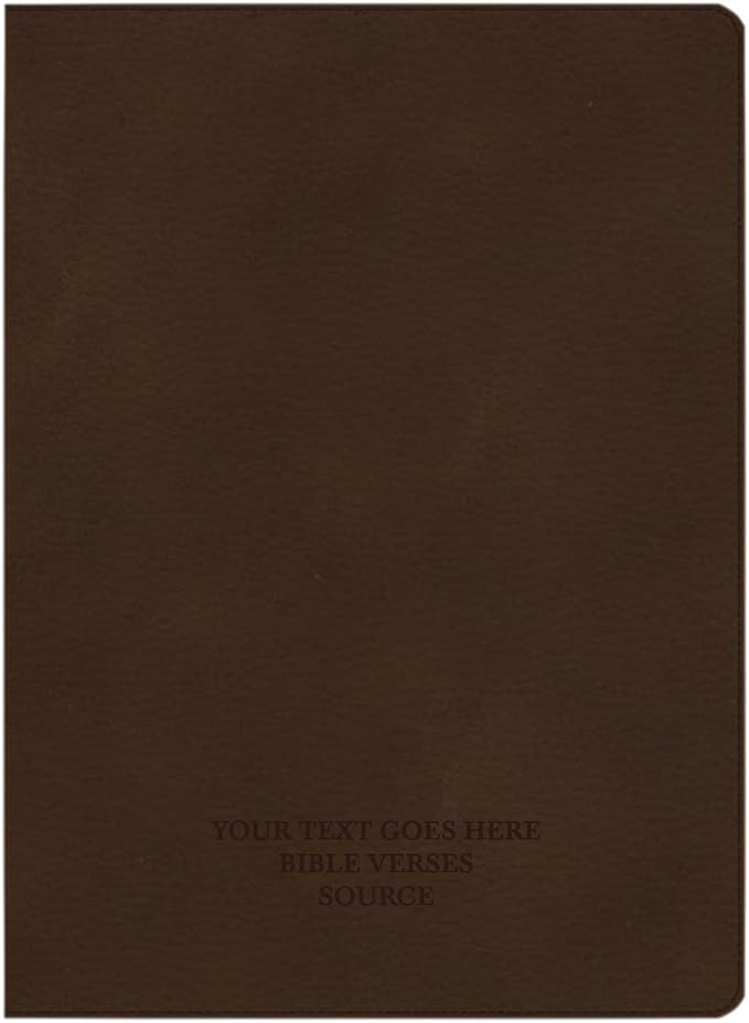 Personalized CSB Wide Margin Single Column Bible Faux Leather Christian Standard Bible Large Print Size | Custom with Name, Date or Text | Gift for Christian & Religious Celebrations | Brown