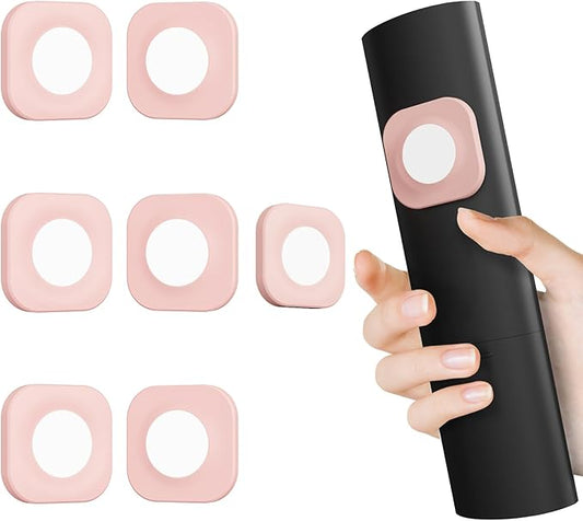 Magnetic Remote Control Holder Wall Mount Self-Adhesive, 6 Pack Upgraded Silicone Remote Organizer Storage Wall Holder for Home Office TV, Fan and Air Conditioner Remote Control 6 pink