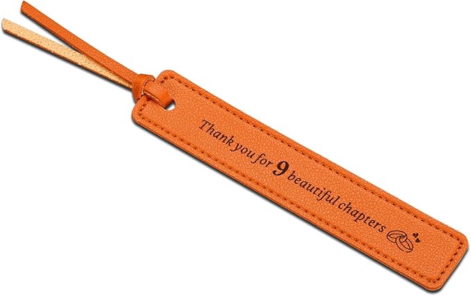 TI-EDC Leather Bookmark 9th for Him Her, Wedding Gifts for Husband Wife, 9 Year