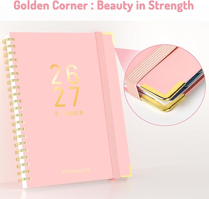 Jul 2026 - Dec 2027 Planner, Forvencer 18 Month Academic Planner 2026-2027, 6.3" x 8.4", Calendar Planner Weekly and Monthly, Daily Agenda Book, School Supplies for Student Teacher, A5, Purple
