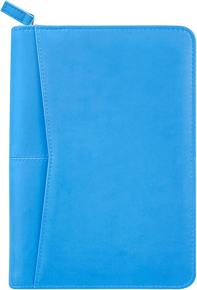 Junior Padfolio/Resume Portfolio Binder with Refillable Lined Notepad, A5 Padfolio Folder, Business Portfolio, Multi-Function Case, A5 Writing Pad Included,Blue.