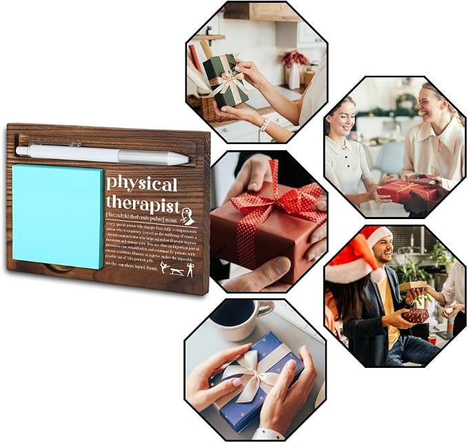 Wooden Sticky Note Holder for Physical Therapists, Motivational Office Decor, Appreciation Gift for Therapists, 16.5 x 12 x 1.5 cm,LQQ21