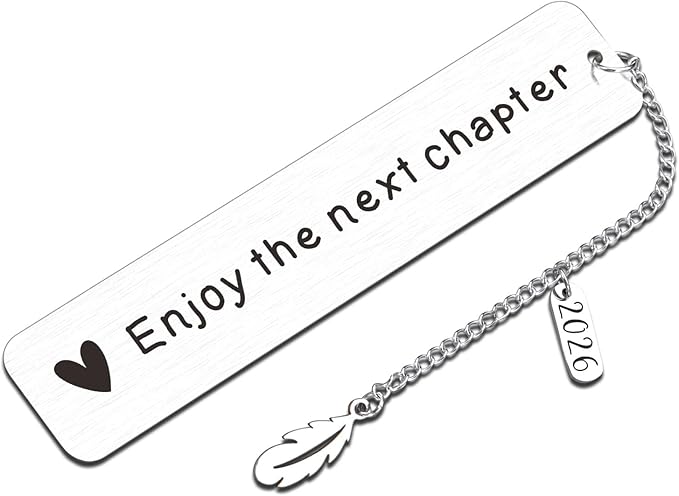 Graduation Gifts for Her Him Students 2026 Retirement Gift for Woman Men Friend Inspirational Wedding Christmas Anniversary Birthday Gifts Coworker Leaving Enjoy the Next Chapter Bookmark Book Lovers