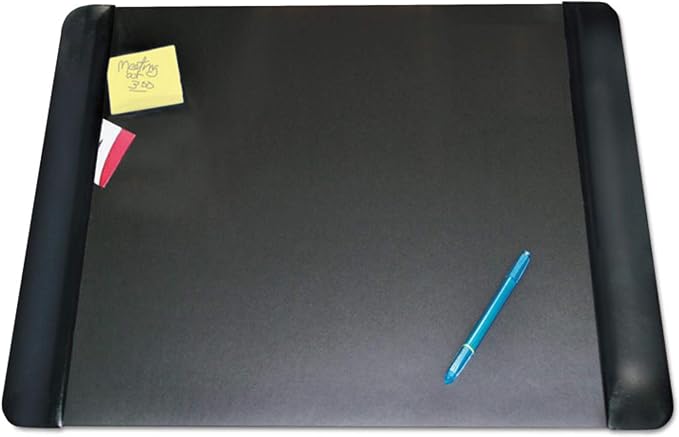 ARTISTIC LLC, Executive Desk Pad with Leather-Like Side Panels, 24 x 19, Black