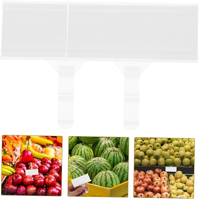 ULTECHNOVO 20pcs Supermarket Retail Store Plastic Hanging Shelf Tags Wire Label Holders Card Holder Display Retail Display