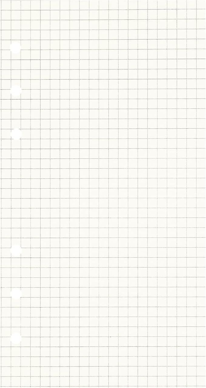 Zelten 3 Pack A6 135 Sheets/270 Pages Squared Loose Leaf Punched Paper Refills Paper for 6 Hole Binder Personal Organizer Diary Notebook Refillable Planner
