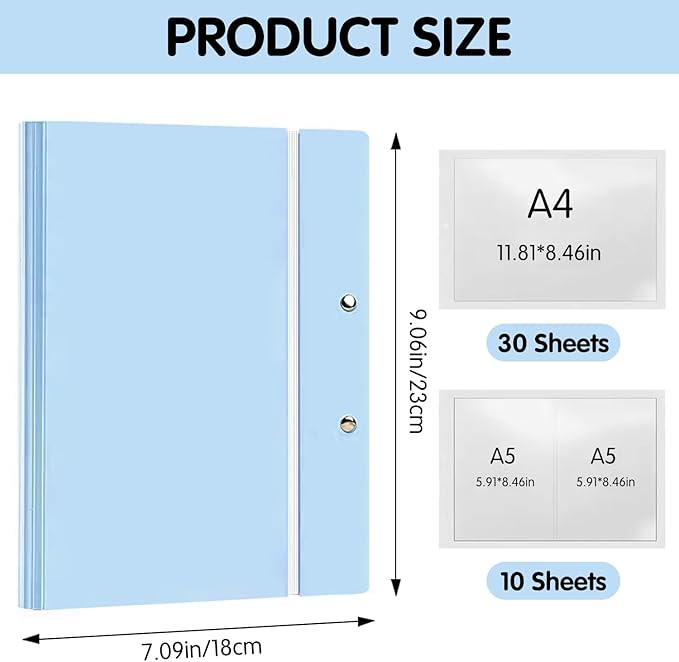 Portable Expanding File Folders, Folio Document Organizer for Letter Paper,Bill,Receipt, Detachable and Foldable File Holder 40-Page Paper Organizer with 50 Pockets(30pcs A4,20pcs A5).Blue