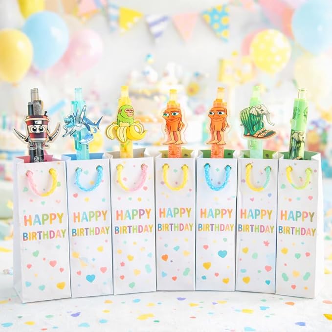 Italian Brainrot Erasable Pens, Cute Animal Ball Point Pens 0.5mm Blue Party Favors for Kids, Back to School Supplies Fun Stationary Pen Gifts for Birthday (6 Brainrot)