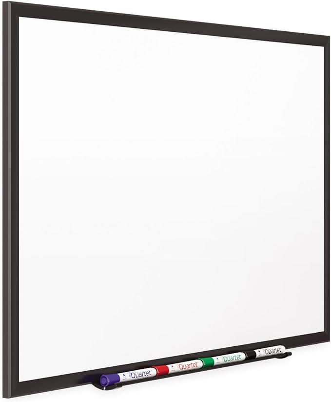 Quartet Magnetic Porcelain Whiteboard, 6' x 4' White Board, Premium, Duramax, Black Aluminum Frame (2547B)