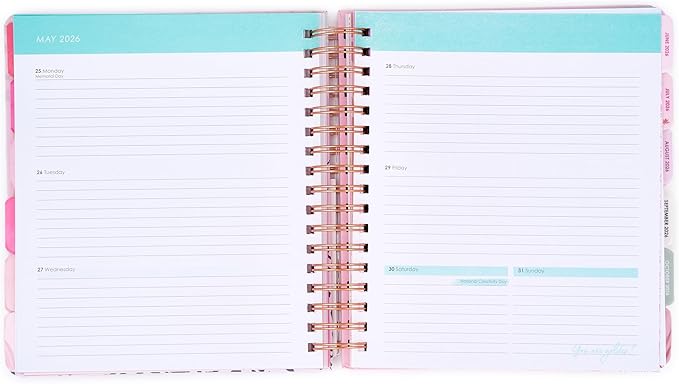 Votum 18 Month Hard Cover Planners/Calendars 10" x 10", January 2026 - June 2027 - Daily, Weekly & Monthly Organizer with Pens, Stickers, and a Sturdy Cover - Blessed