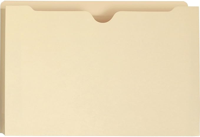 Smead File Jacket, Reinforced Straight-Cut Tab, 1" Expansion, Legal Size, Manila, 50 per Box (76520)