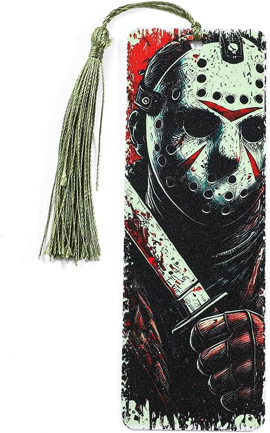Horror Movie Knife Acrylic Bookmark, Gothic Ghostface Character Bookmarks,Book Lover Book Mark Halloween & Christmas Gift (4PC Killer)