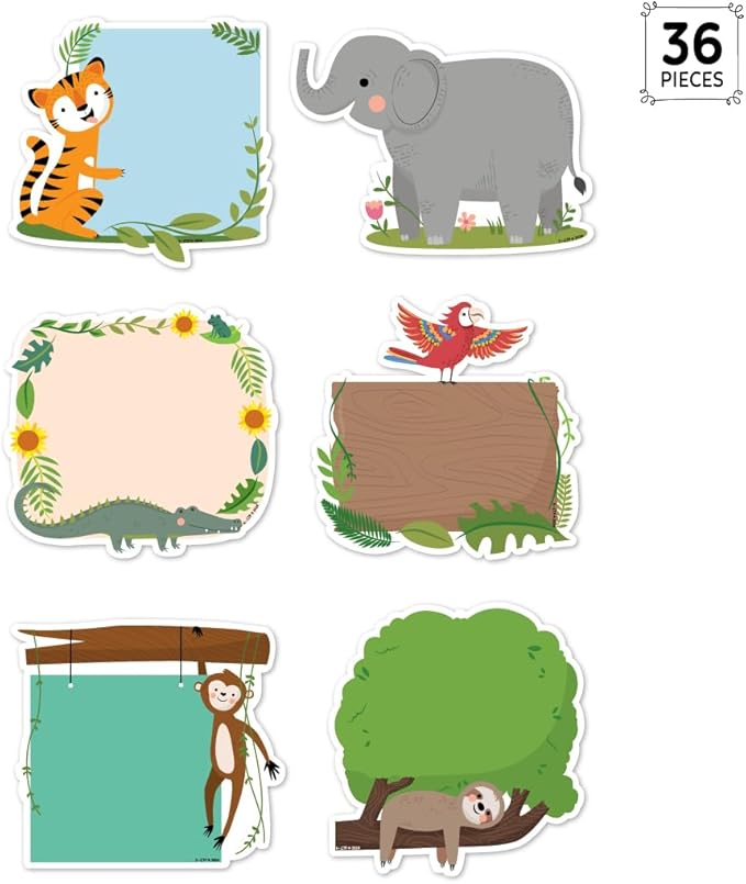 CTP Jungle Friends 6" Designer Cut-Outs Classroom Décor Accents Top Classroom Decorating Accents (Creative Teaching Press 10926)