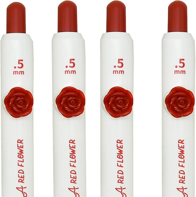 8 Pcs Red Ink Pens for Teachers Rose Clip Pen Inspirational Marking Pens Fine Point,Smooth Ink Pens Red Pen Bulk for Checking At School Office