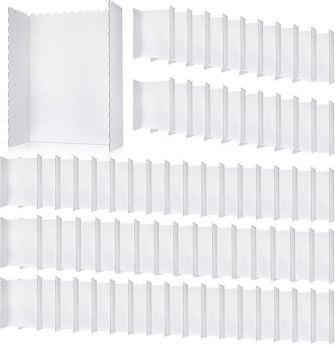 72 Pcs 24 x 36 Inch Trifold Poster Display Boards White for Science Fair Presentation Projects Photo Exhibition Display Tri fold Board Foldable Paperboard for School Supplies Bulk Business