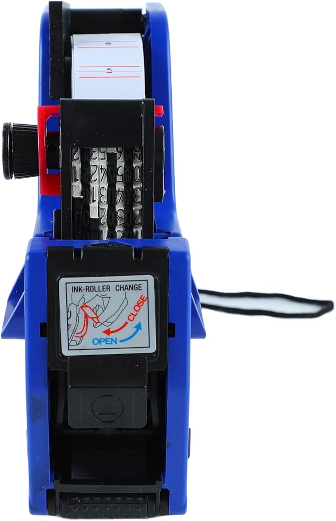 8 Digit Price Tag Label Gun with 3 Rolls Label Paper & 2 Ink Wheels, Handheld Numerical Pricing Labeler for Retail, Grocery, Office, Store, Merchandise, Clear Print