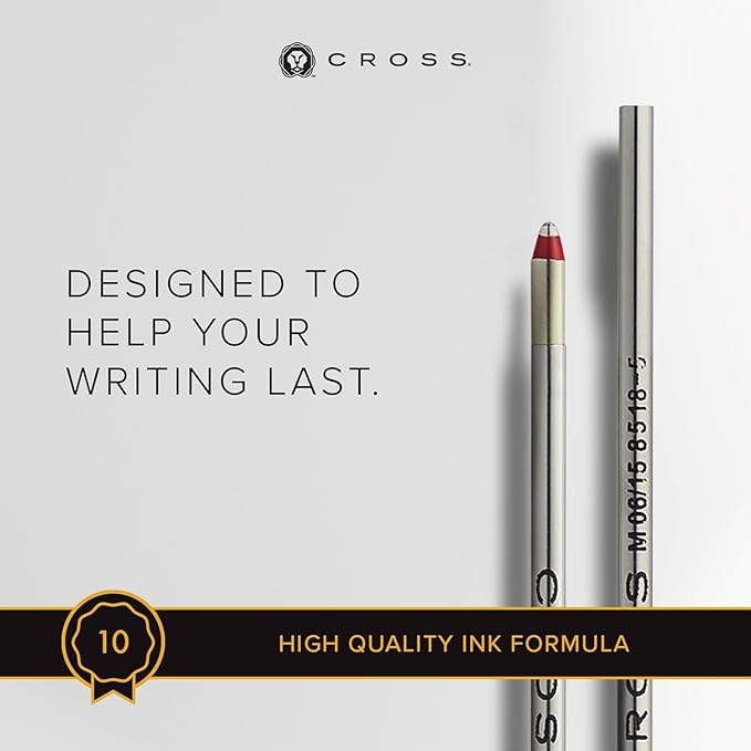 Cross Mini Ballpoint Pen Refill - Red - Medium - 2-Pack - Replacement Pen Refill for Consistent Ink Flow - Smear-Resistant, Quick-Drying Formula - Smooth Laydown for Crisp Lines - Everyday Use
