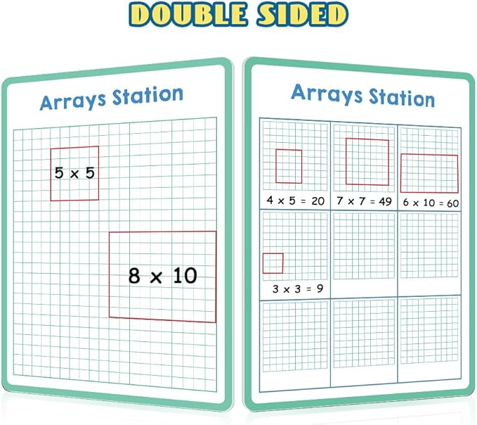 Lachilly Double Sided Dry Erase Handwriting Practice Boards Fractions Learning Place Value from Billions to Decimal Numbers Math Grid Manipulative Lapboard for Students