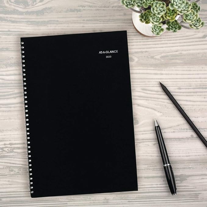 AT-A-GLANCE 2020 Monthly Planner, DayMinder, 8" x 12", Large, Ruled, Black (SK200)
