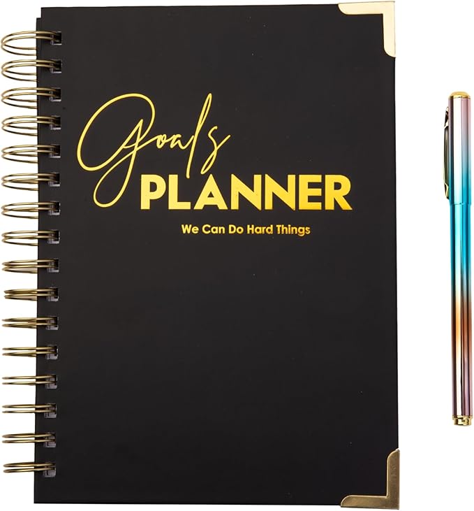 Daily Planner Undated - Aesthetic Undated Planner Notebook with To-Do List- Project Management Planner for Easy Organization and Task Boosting Productivity- 208-pages-A5 goal planner with pen
