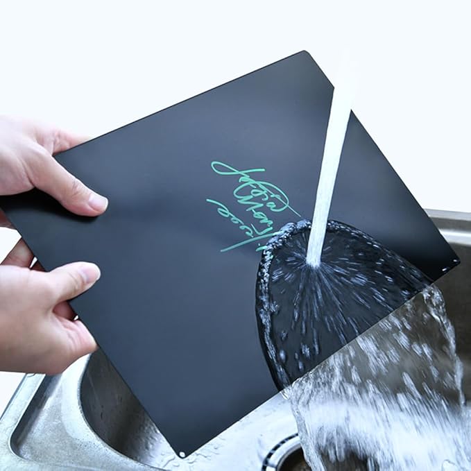 Tabletop Chalkboard Signs with Base Stand Carbon Steel Menu Chalkboard Stand, Message Board for Shop, Restaurant, Home Decoration (Wooden Base 22 * 31cm/8.6612.20inches)