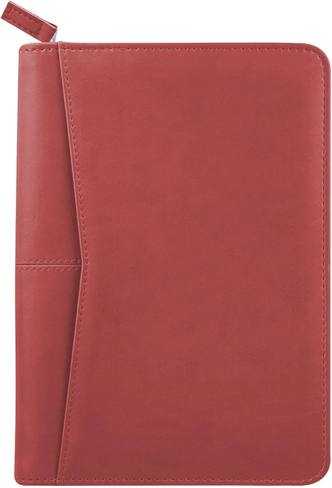 Junior Padfolio Portfolio with 5 x 8 Writing Pad, A5 Business Portfolio Binder Folder Organizer Multi-Function Combination Case for Men Women, Red.