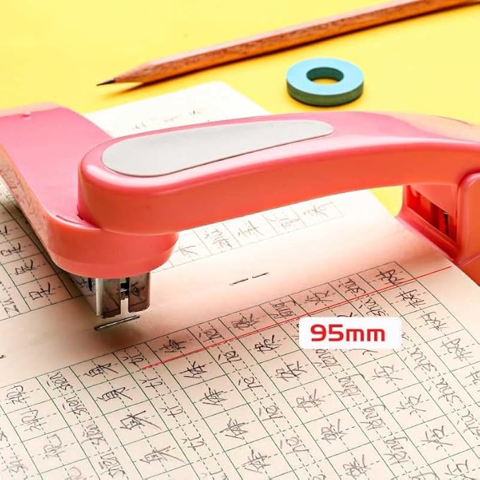 360 Rotation Heavy Duty Stapler Use 24/6 Staples Effortless Long Stapler School Paper Stapler Office Bookbinding Supplies(C)