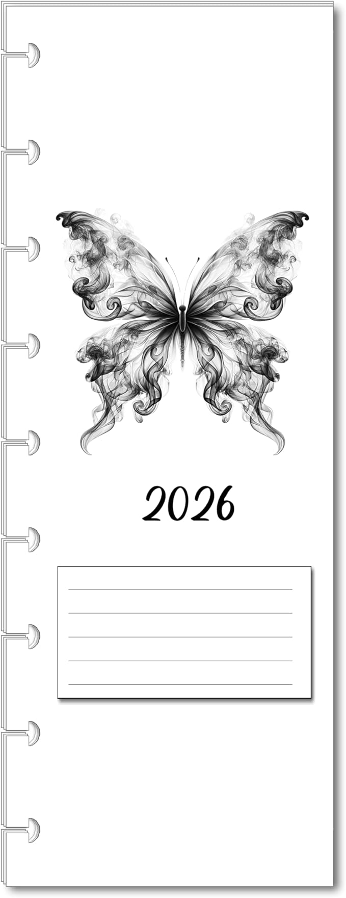 2026 Monthly Planner Calendar Refills for 7,8,9,11 Disc Mini, Classic, Skinny, Junior, Big size Discbound, Happy Planners, Loose-Leaf Inserts, 12 Month (9 Disc Skinny, Butterfly)