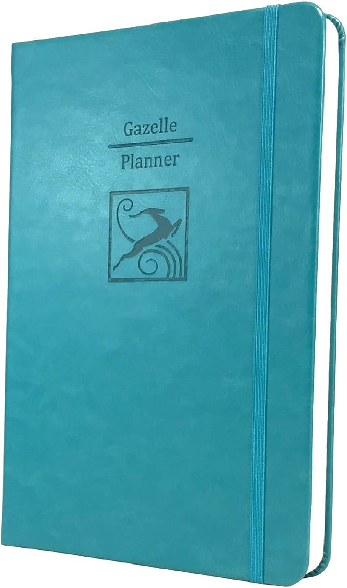 Guided Daily Planning to Improve Organization, Time Management & Success. Daily, Monthly & Weekly Goals, 6 x 9 inches, 6 Month UNDATED Planner (Teal Blue)