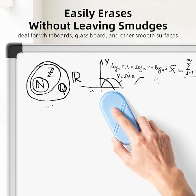 Dry Erase Eraser, Magnetic White Board Erasers - 2 Pack,Glass Board Glass Whiteboard Eraser for Office and School Supplies (Blue)