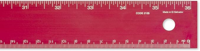 Alumicolor 36-inch Standard Aluminum T-Square for Art Framing & Drafting, Red