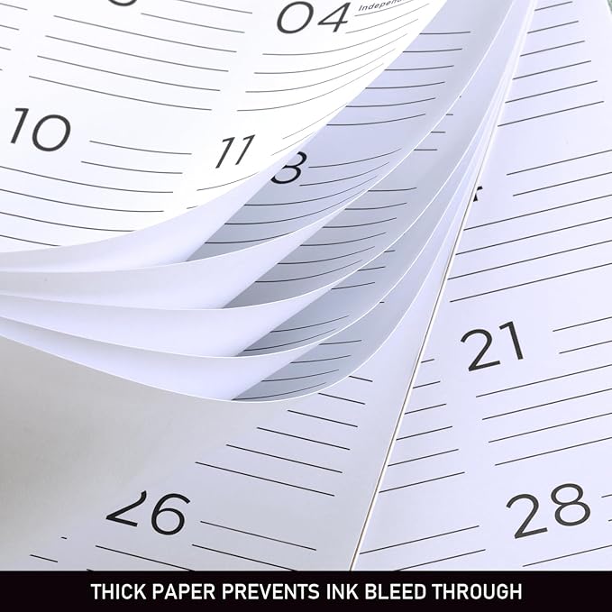2026 Wall Calendar - 2026 Calendar with Thick Paper, 15" x 11.5", Jan.2026 - Dec.2026, Twin-Wire Binding + Hanging Hook + Ruled Blocks with Julian Date - Classic Black