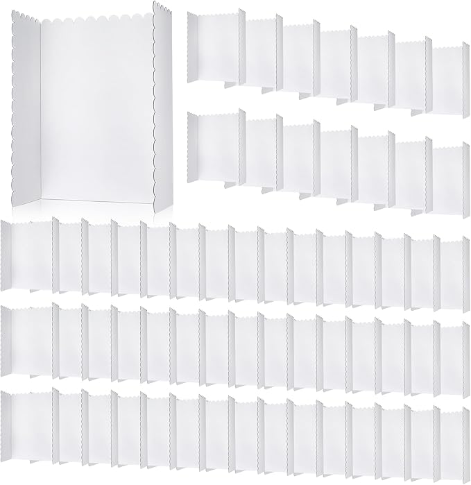 Outus 60 Pcs 24 x 36 Inch Trifold Poster Display Boards White for Science Fair Presentation Projects Photo Exhibition Display Tri fold Board Foldable Paperboard for School Supplies Bulk Business